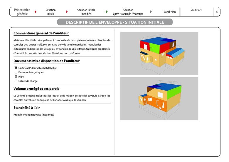Descriptif de l'enveloppe et modélisation 3D
