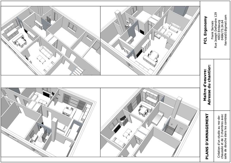 Modélisation 3D meublée des combles